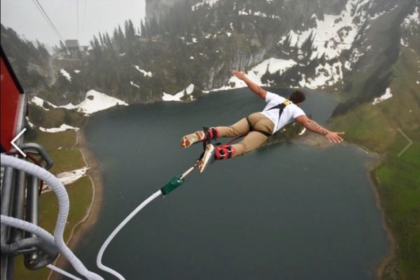 Jesse Bibbee Bungee Jumping in Switzerland