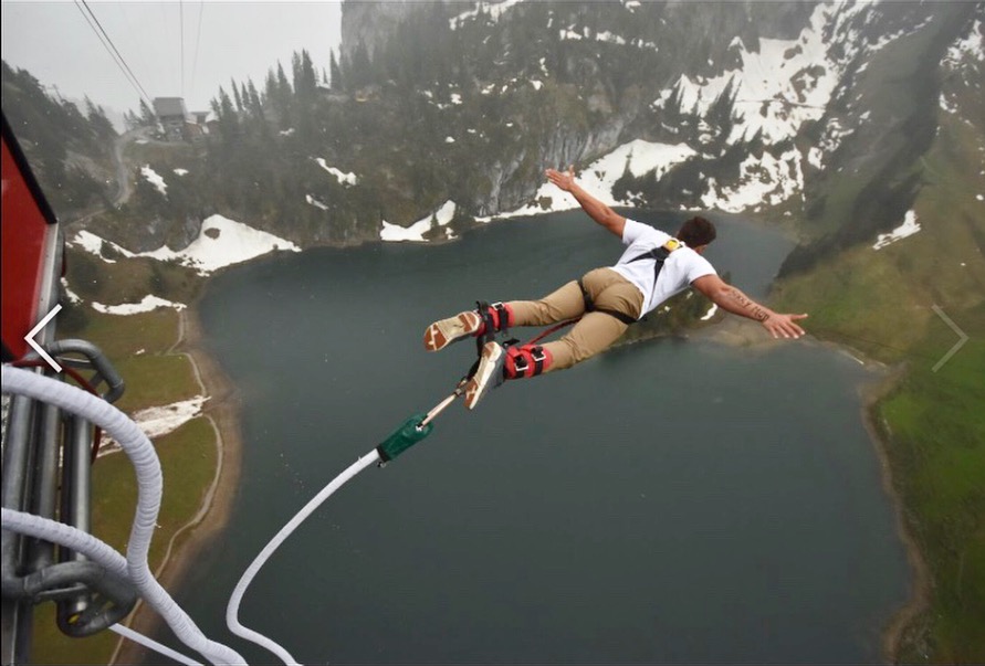 Jesse Bibbee Bungee Jumping in Switzerland
